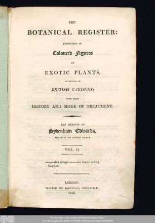 2: The Botanical register : consisting of coloured figures of exotic plants