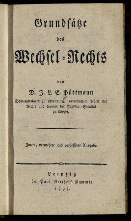 Grundsätze des Wechsel-Rechts