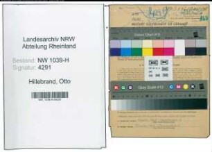 Entnazifizierung Otto Hillebrand , geb. 22.08.1889 (Bankbeamter)