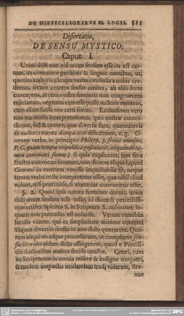 Dissertatio De Sensu Scripturae S. Mystico, Cum Indicibus : Dissertatio, De Sensu Mystico