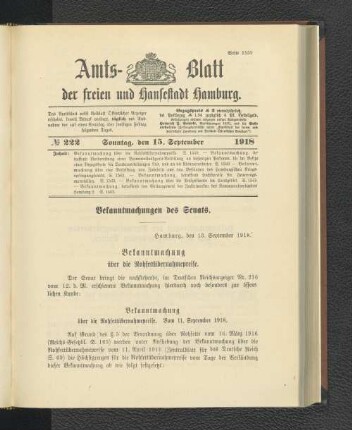 No. 222, 15. September 1918