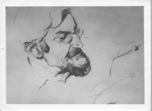 Mein Mann : Mein Mann (Hans Richter). Kohlezeichnung mit Tusche (1938; E. Richter). Entstanden in Ankara