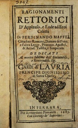 Ragionamenti rettorici ...
