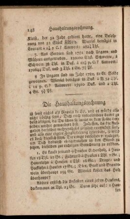Die Haushaltungsrechnung