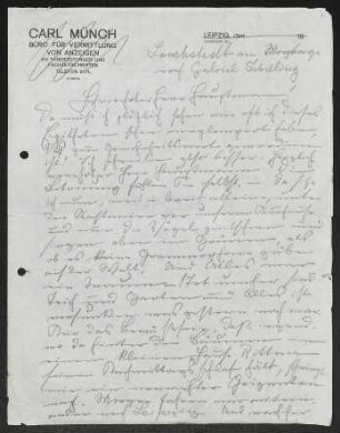 Brief von Fritz Brehmer an Gerhart Hauptmann