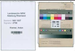 Entnazifizierung Anton Kremer , geb. 18.09.1904 (Ingenieur)