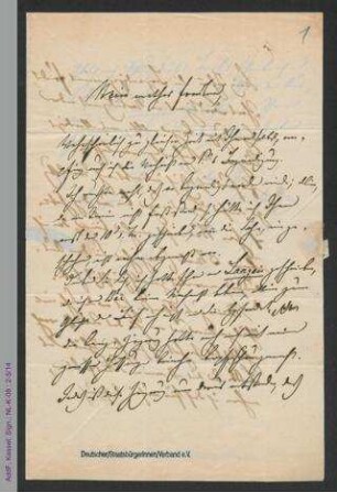 Brief von Unbekannt an Louise Otto-Peters