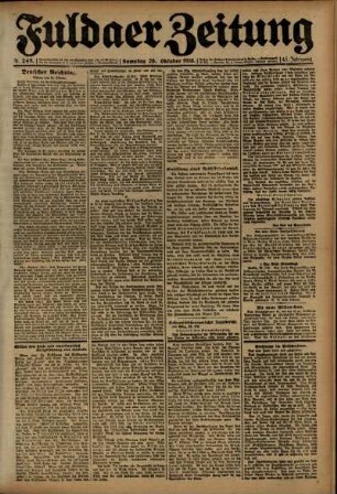 Erste Ausgabe vom Samstag, den 26. Oktober 1918.