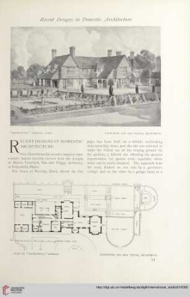 Recent designs in domestic architecture
