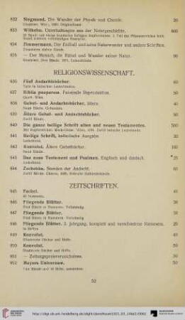Religionswissenschaft (Nr. 836-844)