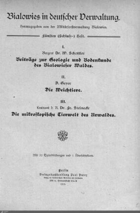 5: Beiträge zu Geologie und Bodenkunde des Bialowieser Waldes
