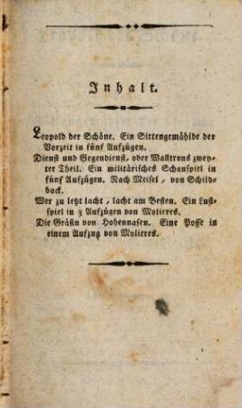 Neueste deutsche Schaubühne, 1806, Bd. 6 = Jg. 4