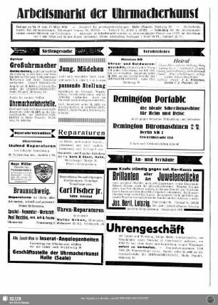Arbeitsmarkt der Uhrmacherkunst