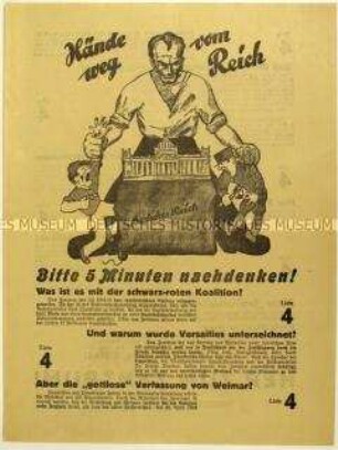 Aufruf der Zentrumspartei zur Reichstagswahl
