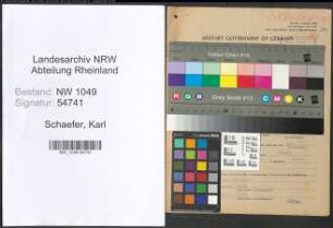 Entnazifizierung Karl Schaefer , geb. 12.02.1914 (Sachbearbeiter)