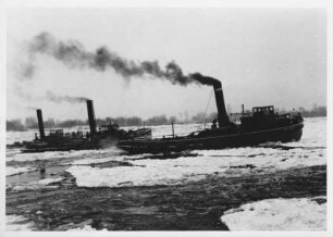 Dampfgetriebene Eisbrecher Unterelbe