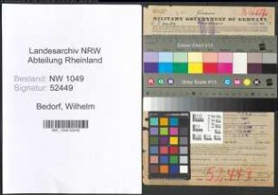Entnazifizierung Wilhelm Bedorf , geb. 02.01.1900 (Bankangestellter)