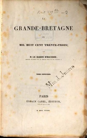 La Grande-Bretagne en mil huit cent trente-trois, 2