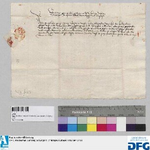 Pfalzgraf Friedrich I. übermittelt der Stadt Nürnberg ein Schreiben des Herzogs Ludwig IX. von Niederbayern.