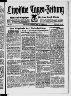 Lippische Tageszeitung : General-Anzeiger für das Land Lippe