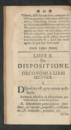 Liber II. De Dispositione