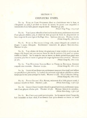 Section V. Couleurs unies