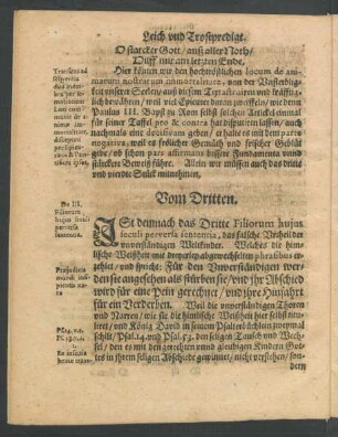 Vom Dritten. [Hominum mundanorum falsam sententiam]