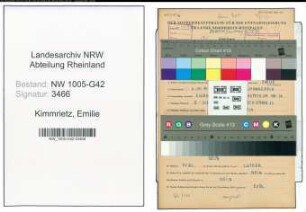 Entnazifizierung Emilie Kimmrietz , geb. 06.11.1909 ()
