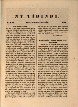 Ný tíðindi, 1851/52 (1852)