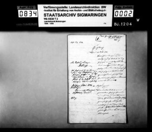 Ausscheidung der Armenstiftungen in der Teilgemeinde Hochberg, Gemeinde Gauingen