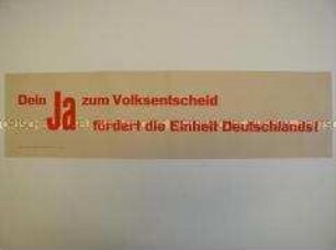 Maueranschlag zum Volksentscheid in Sachsen über die Enteignung der Kriegs- und Naziverbrecher