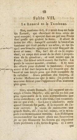 Fable VII. Le Renard et le Tambour