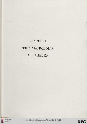 Chapter I: The necropolis of Thebes