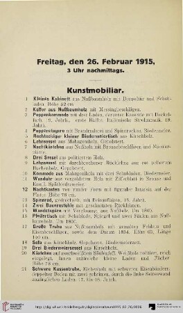 Kunstmobiliar (Nr. 1-52)