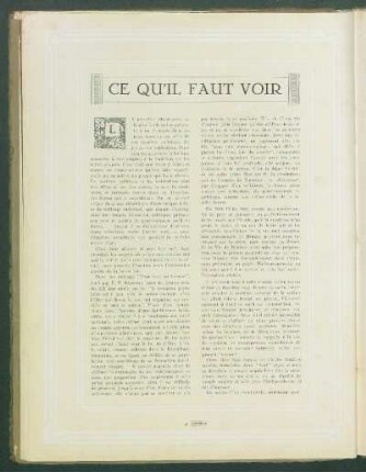 Ce qu'il faut voir