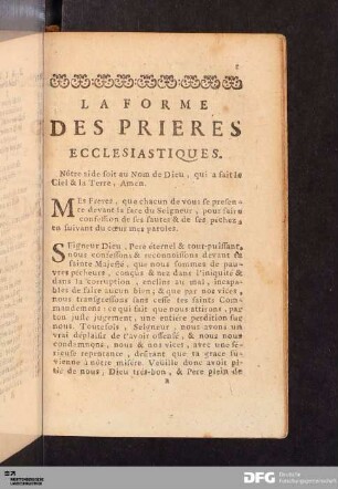 La Forme des Prieres ecclesiastiques.