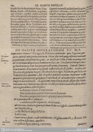 De Habitu Imperatorum Tit. XLV.