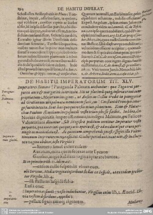 De Habitu Imperatorum Tit. XLV.