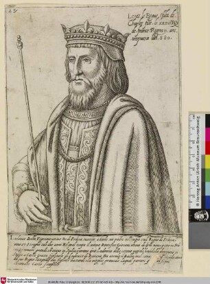 LOVS le Begue filz de Charles fut le XXXVIIe Roy de France... [Louis II. ; Louis, le Bègue; Ludwig, der Stammler]