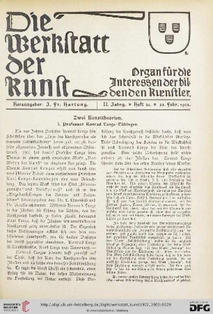 2: Zwei Kunsttheorien : I. Professor Konrad Lange - Tübingen