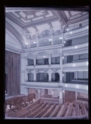 Opernhaus, Breslau: Ansicht Bühne, Zuschauerraum und Logen (Negativ zu Inv. Nr. TBS 073,14)