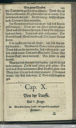 Cap. X. Von der Tauffe