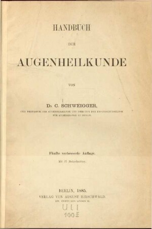 Handbuch der Augenheilkunde
