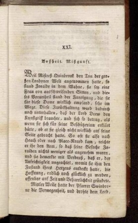 XXI. Boßheit Mißgunst.