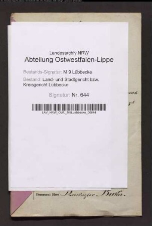 Erblasser: Heitmann, Johann Friedrich; Erblasser: Heitmann, Henriette, geb. Tegeler: