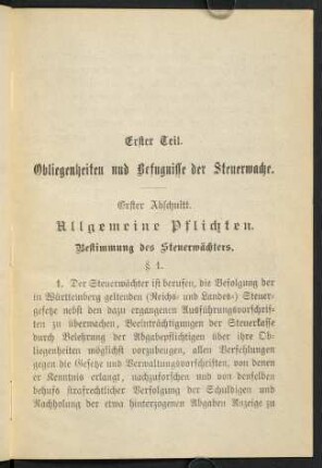 Erster Abschnitt. Allgemeine Pflichten