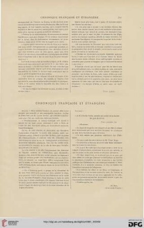 Chronique française et étrangère