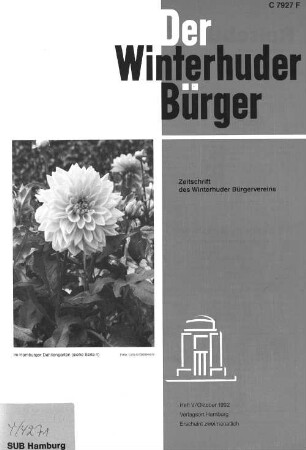 Heft V / Oktober 1992 : Zeitschrift des Winterhuder Bürgervereins