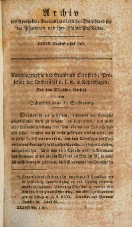 Archiv des Apotheker-Vereins im Nördlichen Teutschland für die Pharmacie und deren Hülfswissenschaften. 37. 1831