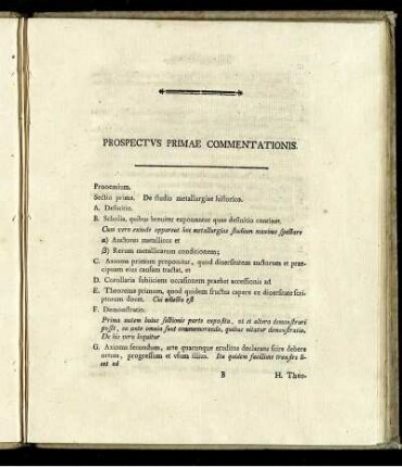 Prospectus Primae Commentationis.